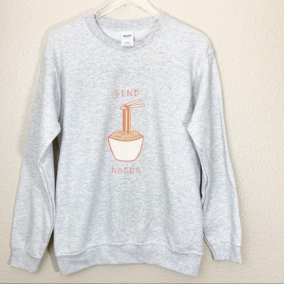 Gildan Tops - “SEND NOODS” Graphic Pullover Sweatshirt Size Sm